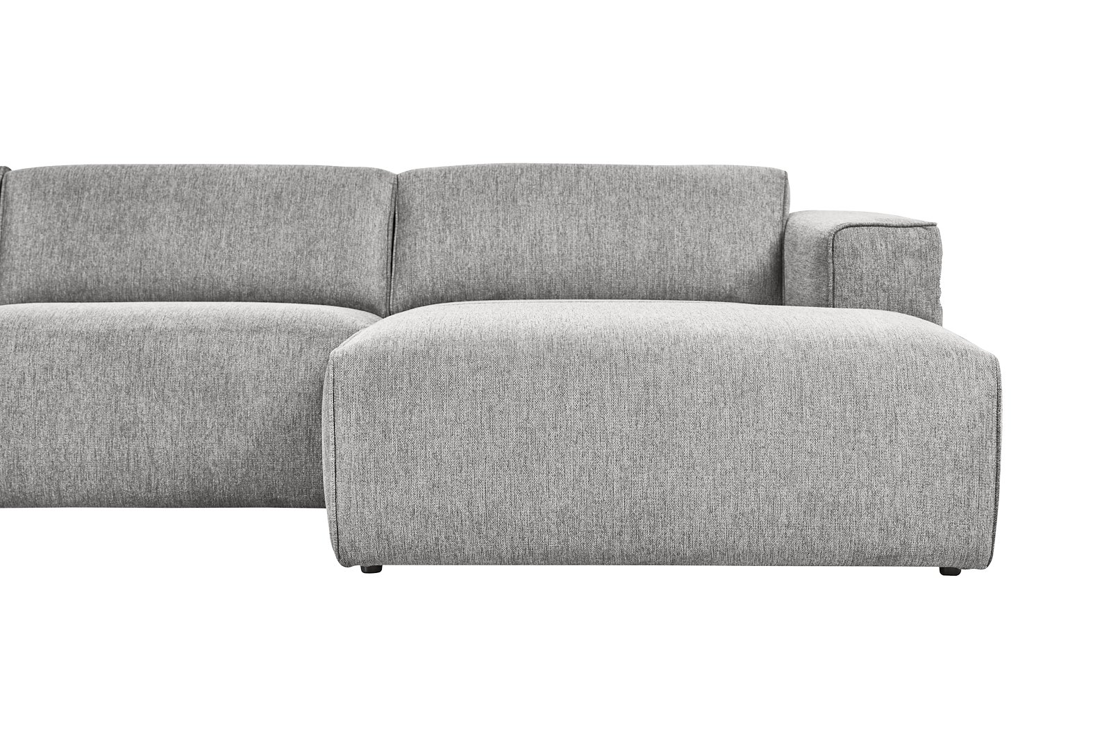 Enjoy U-sofa oppsett Åpen ende venstre liten, hjørne, 2-seter, sjeselong høyre liten i tekstil Brego 7 Grey med sorte ben