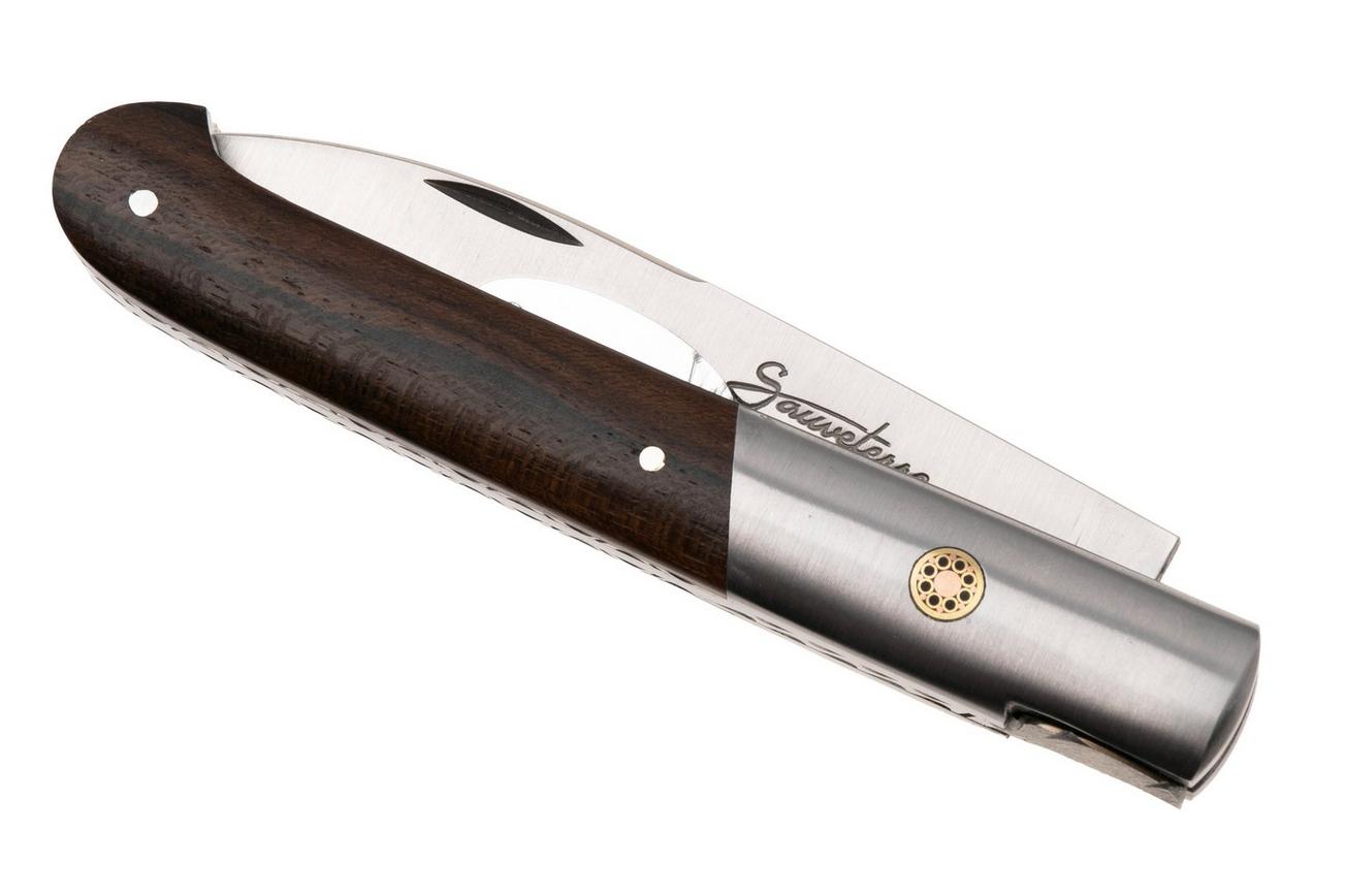 Laguiole en Aubrac Sauveterre Ziricote, Matt Stainless Bolster, Mosaic Pin, zakmes, 11 cm