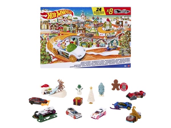 Hot Wheels HKL74, 455 mm, 45 mm, 305 mm, 871,4 g, Inneholder 1 Hot Wheels-adventskalender med Hot Wheels-biler og 16 tilbehør med vintertema., 281 mm