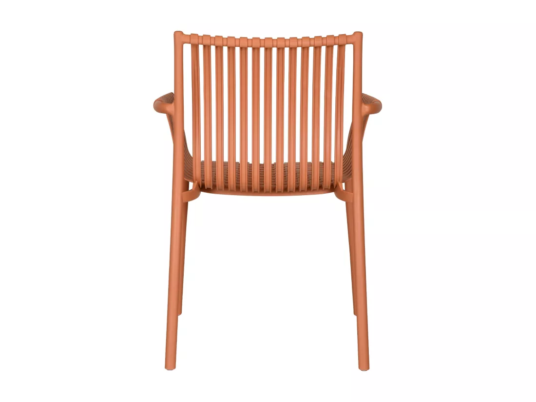 Lot de 4 fauteuils de jardin empilables en polypropylène - Terracotta - SIHOLI de MYLIA