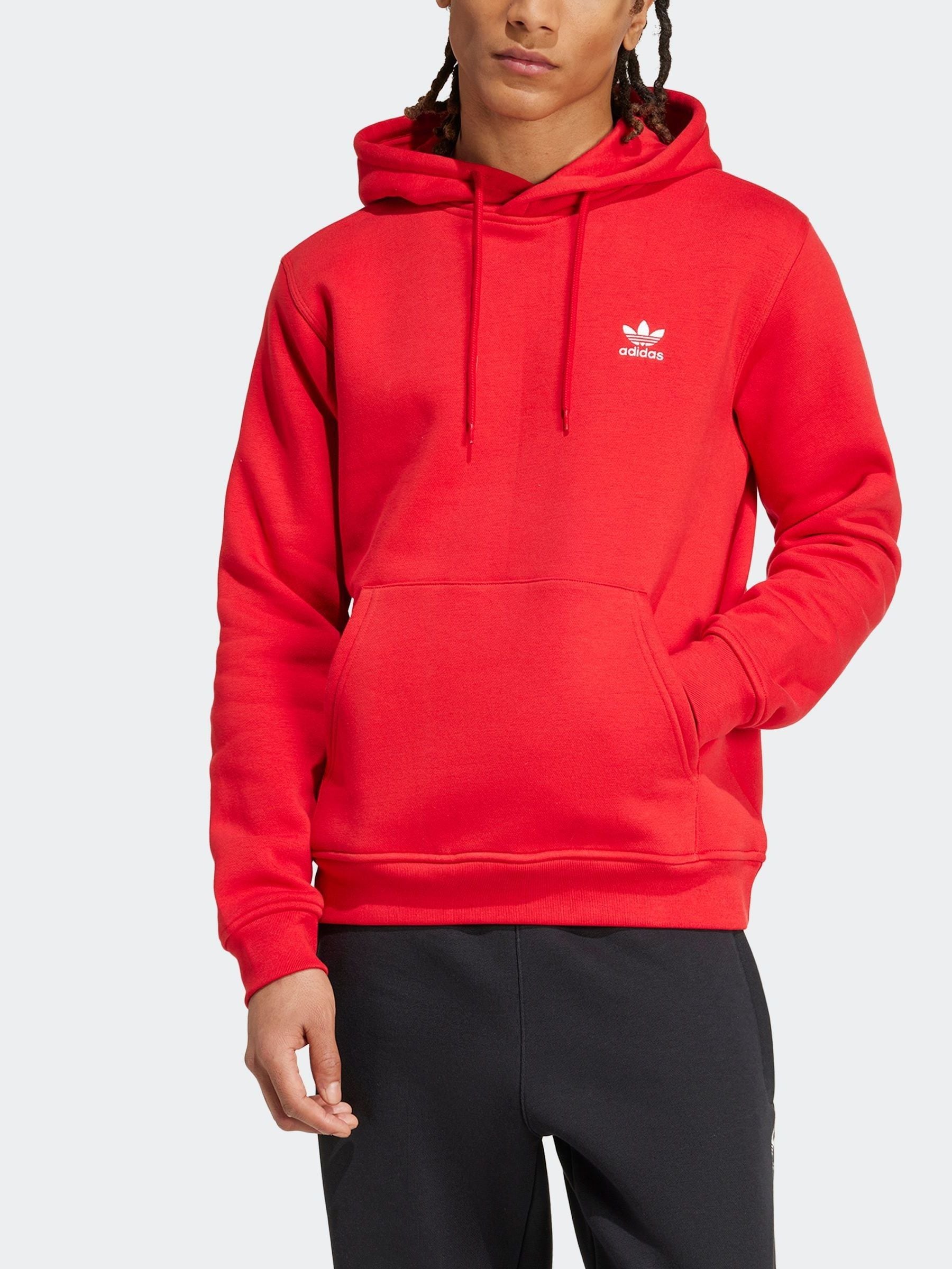Rood - adidas Originals Essentials hoodie met trefoil