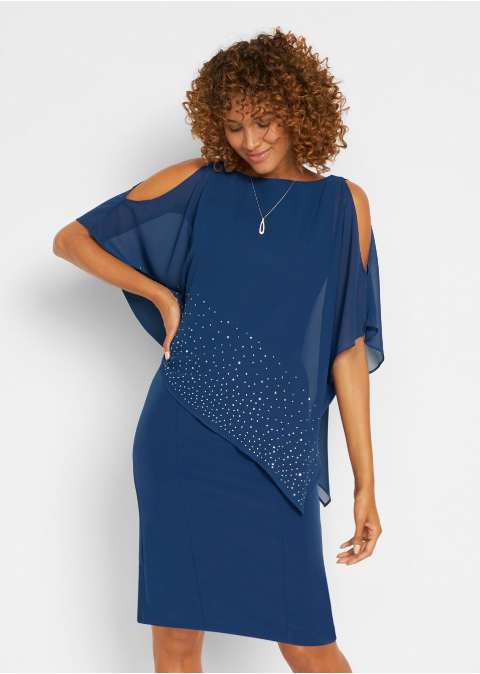 Robe fourreau Premium avec pierres brillantes