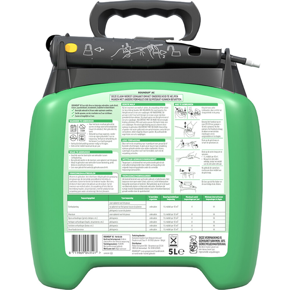 Roundup AC Totaal Onkruidvrij Kant en Klaar Sprayer5 liter
