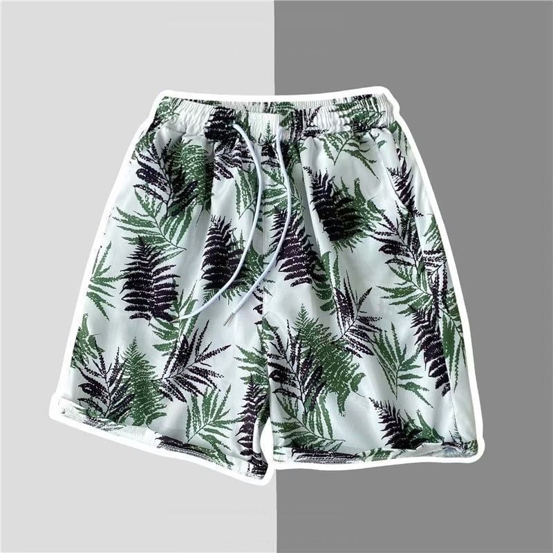 Acrius - Shorts met trekkoord in de taille en tropische print