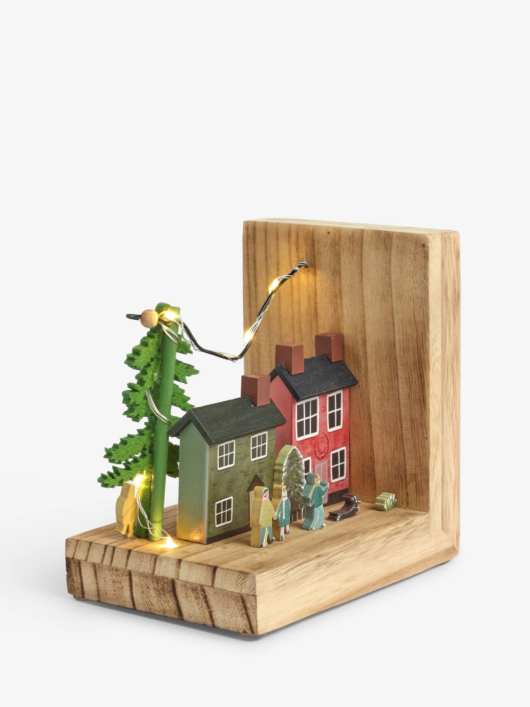 Wooden House Scene Bookend