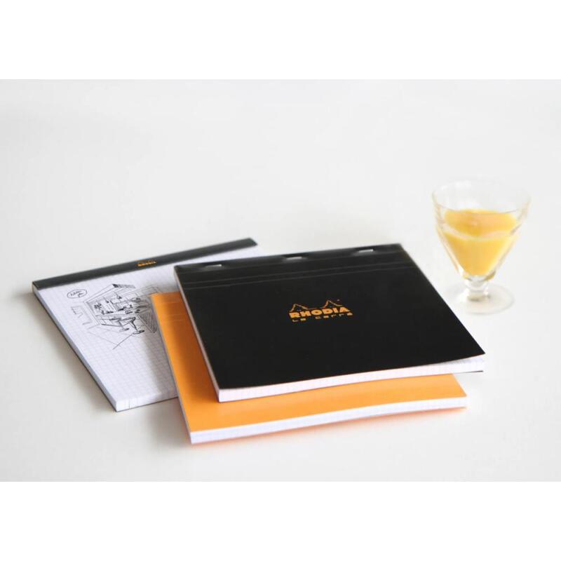 Bloc agrafé Le Carré N°210 21x21 cm 80 feuilles petits carreaux 5/5 80 g. - Orange