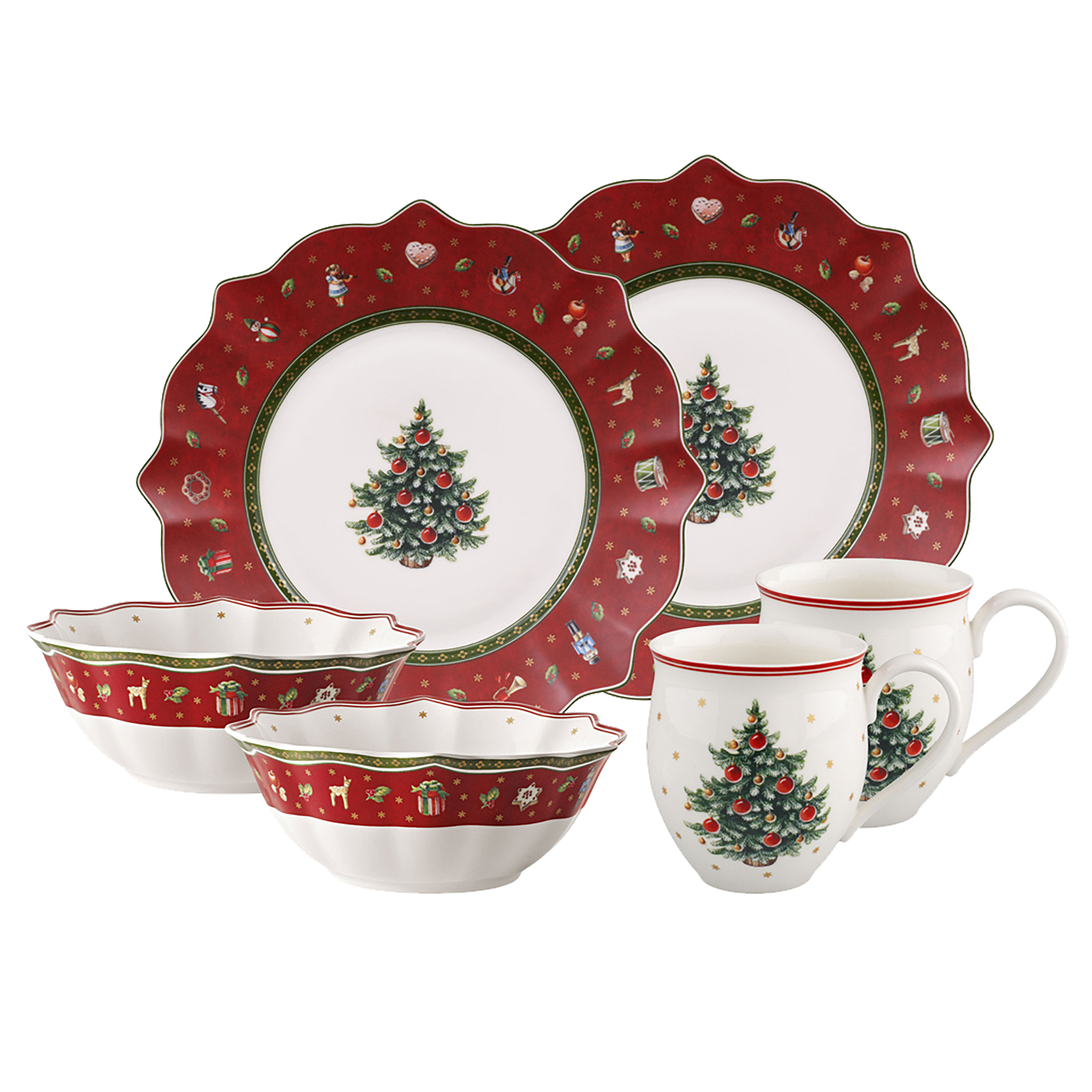 Toy's Delight Breakfast set Red, Premium Porcelain