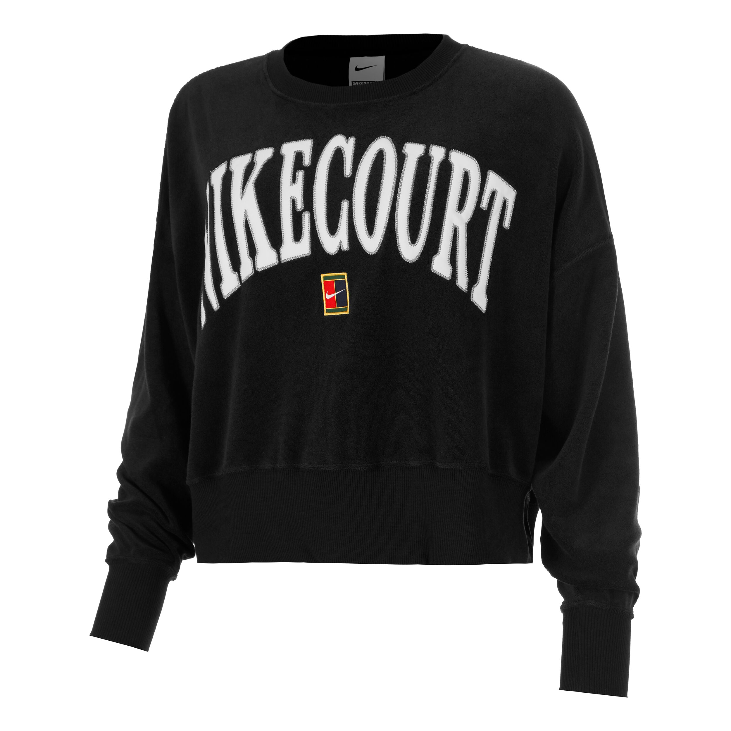 Nike Court Heritage Fleece GFX Crew Sweat-shirt Femmes - Noir