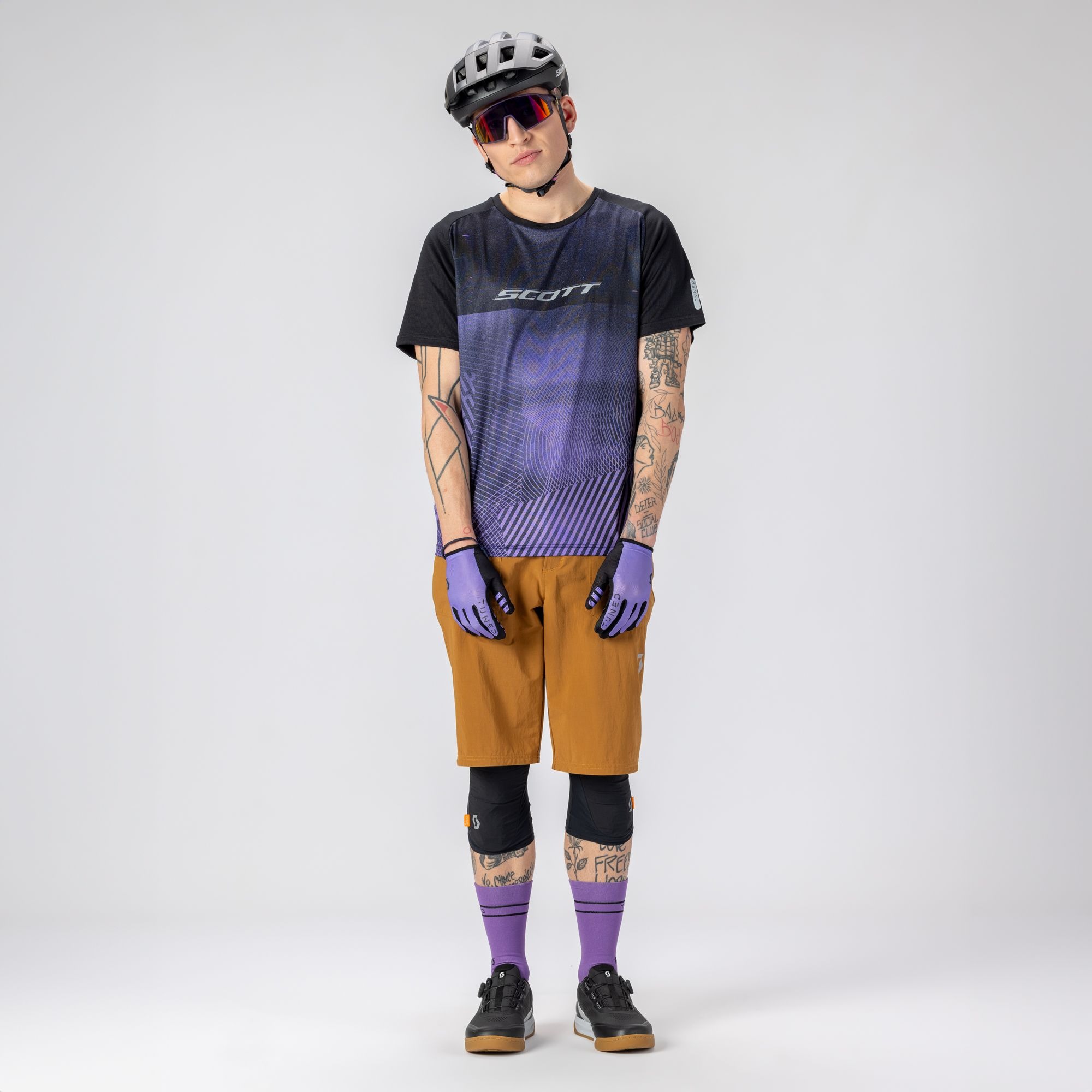 SCOTT Trail Tuned kortærmet cykeltrøje swish purple/black herre