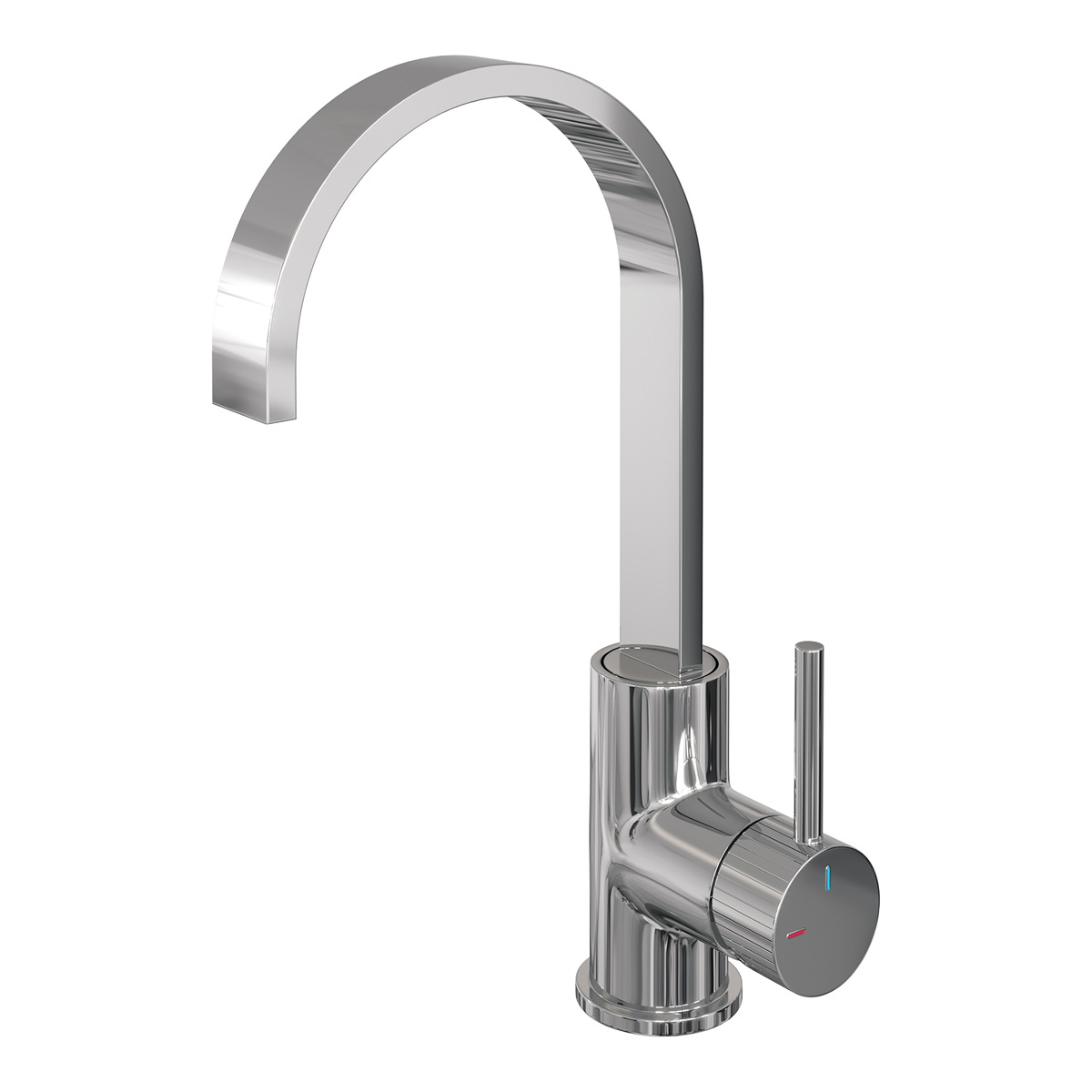 Brauer Stripe wastafelkraan met draaibare platte uitloop model A chroom