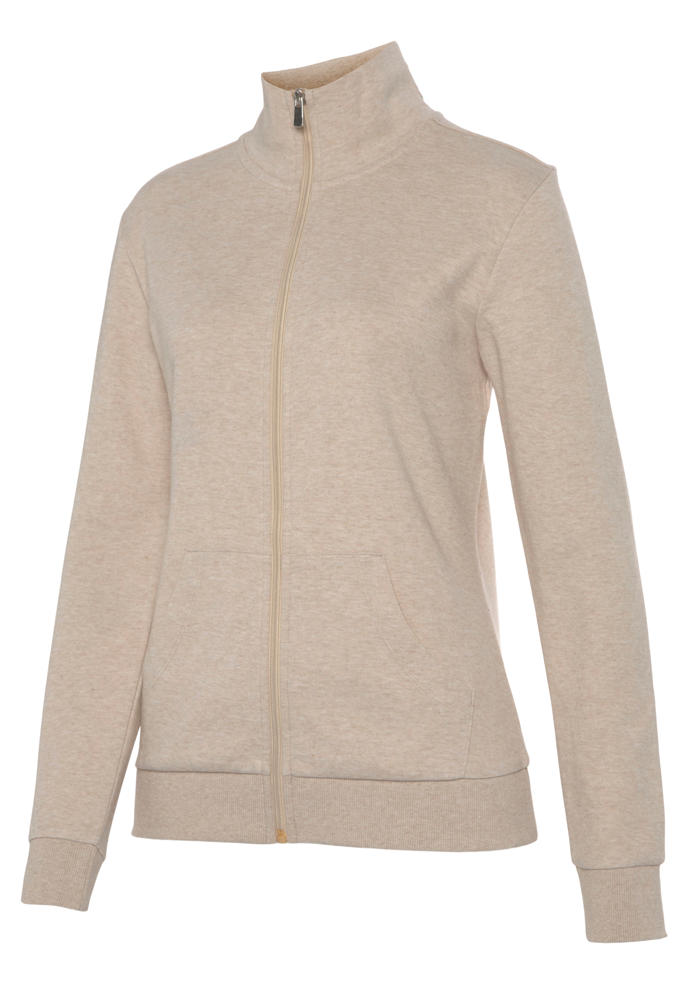 Bench. Loungewear Sweatjacke , mit glänzender Logostickerei am Stehkragen, Loungewear