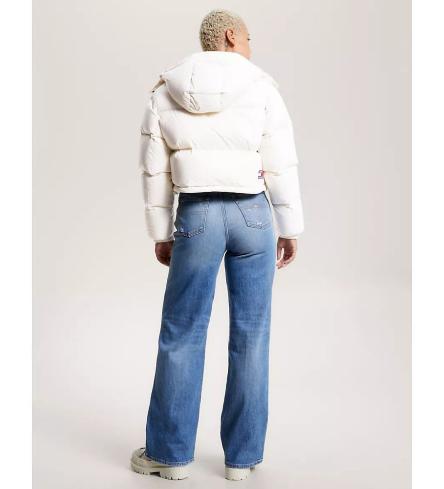 Anoraque acolchoado leve Tommy Jeans, preto e branco.
