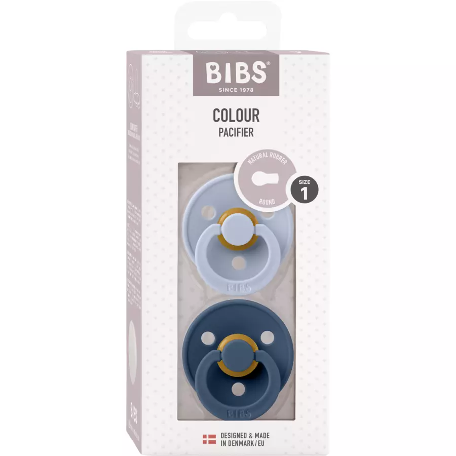 BIBS® Schnuller Colour Dusty Blue & Steel Blue 0-6 Monate, 2 Stk.
