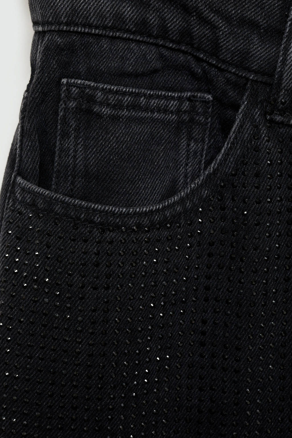MANGO TEEN straight leg jeans met all over print zwart
