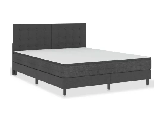 Sommier tapissier Gris foncé Tissu 160x200 cm