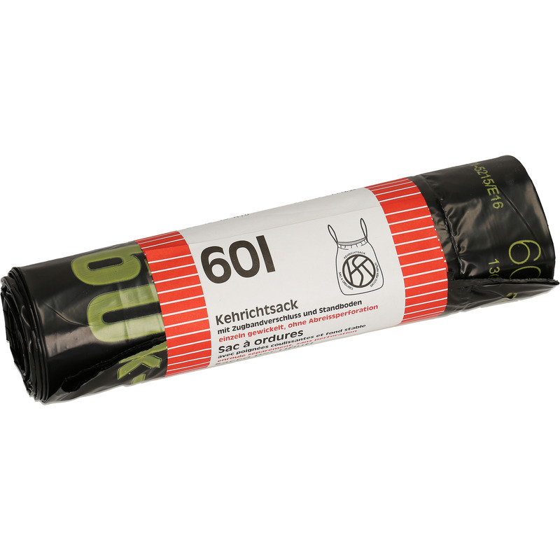 Flexiplast Abfallsäcke mit Zugband, 60 l, 555 x 860 mm, 10 Stück