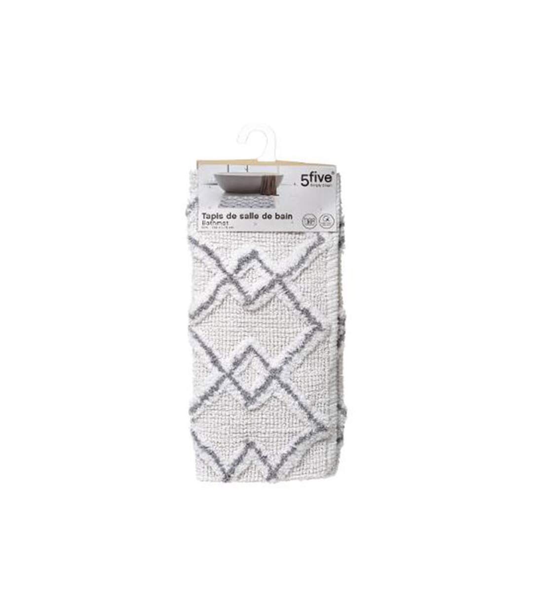 Tapis Salle de Bain Ethnique 50x75cm Gris