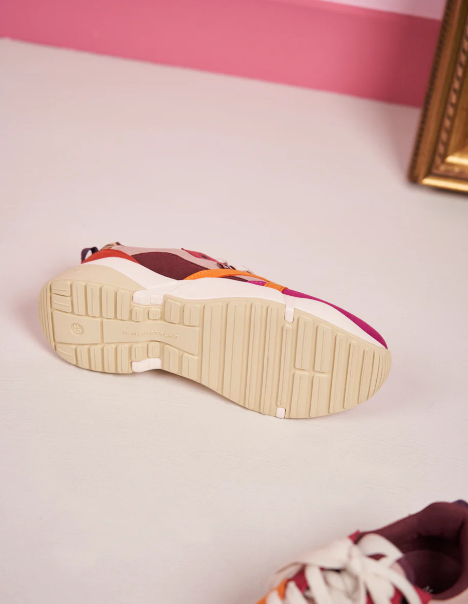 Baskets basses Lison - Suède vegan mauve blush orange