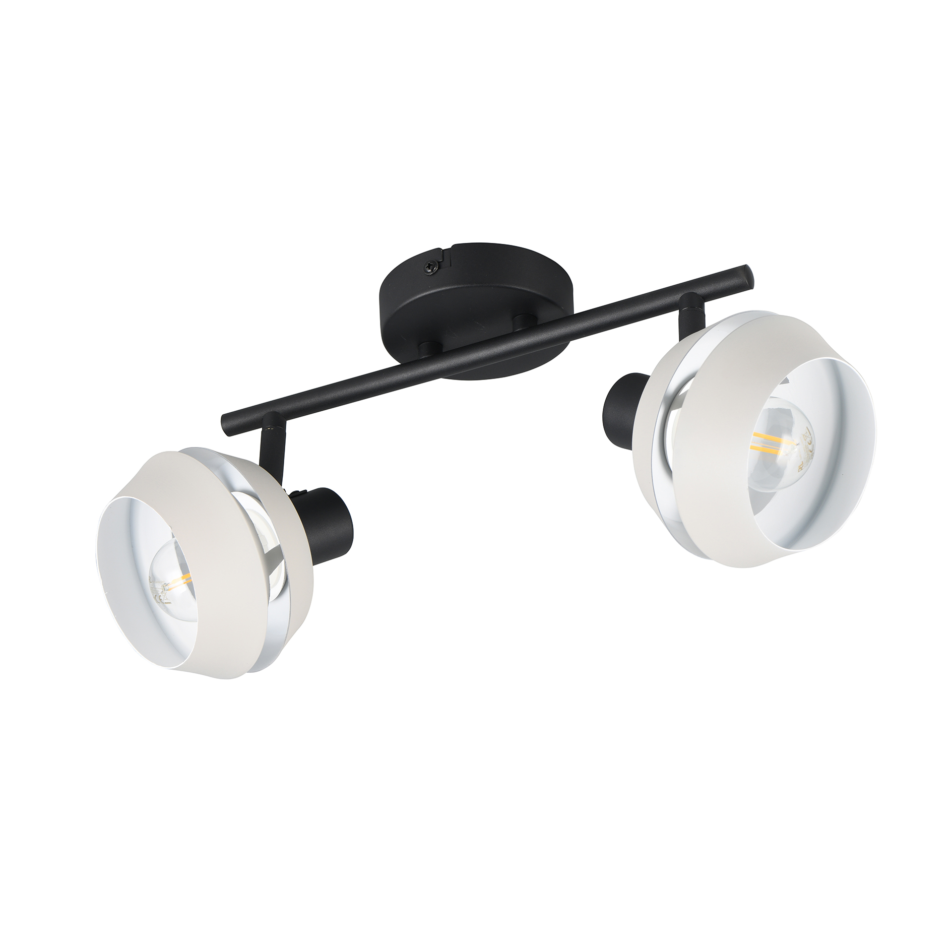 Spotbalken - schwarz matt-warm grey - 2-flammig