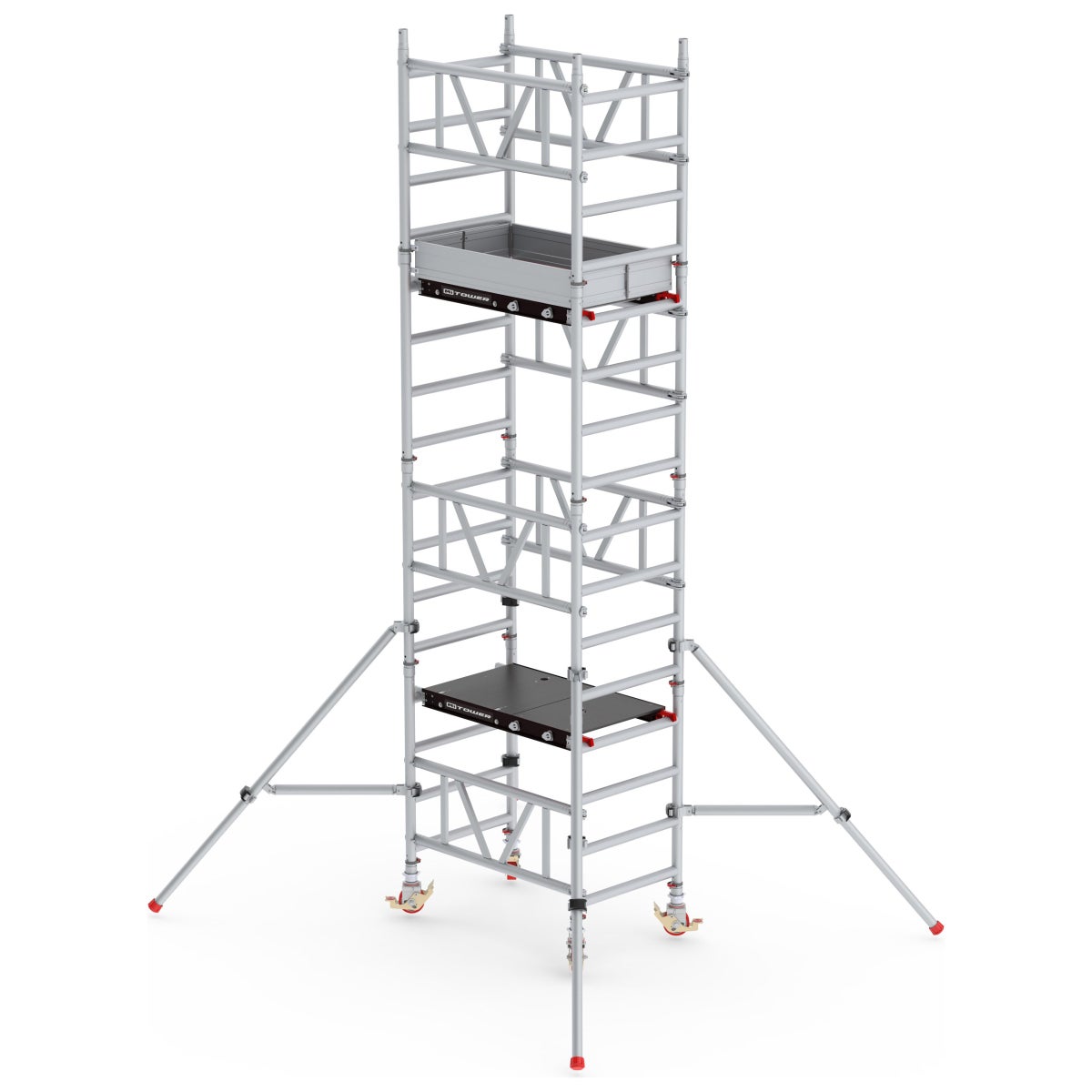 Altrex MiTower 1-persoons steiger, aluminium met vezeldek, platform 0,75 x 1,27 m, reikwijdte 5,20 m