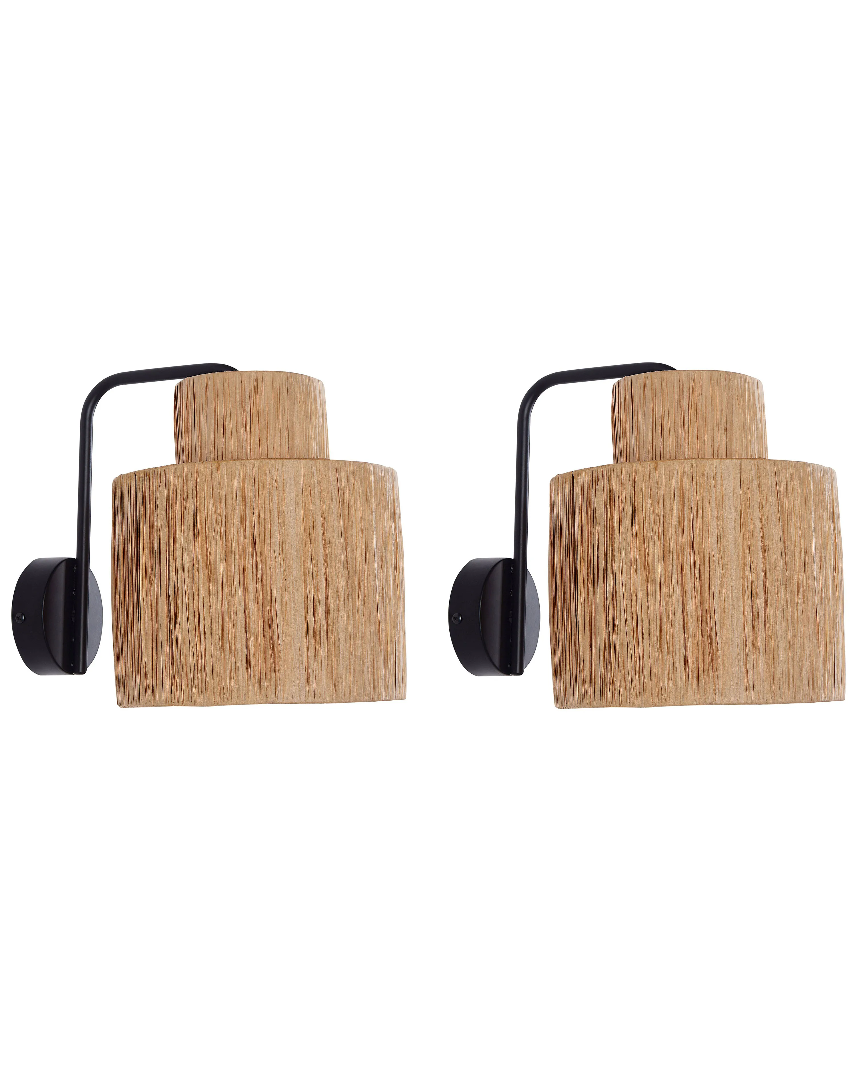 Set van 2 wandlampen SHINFA Wicker Natuurlijk