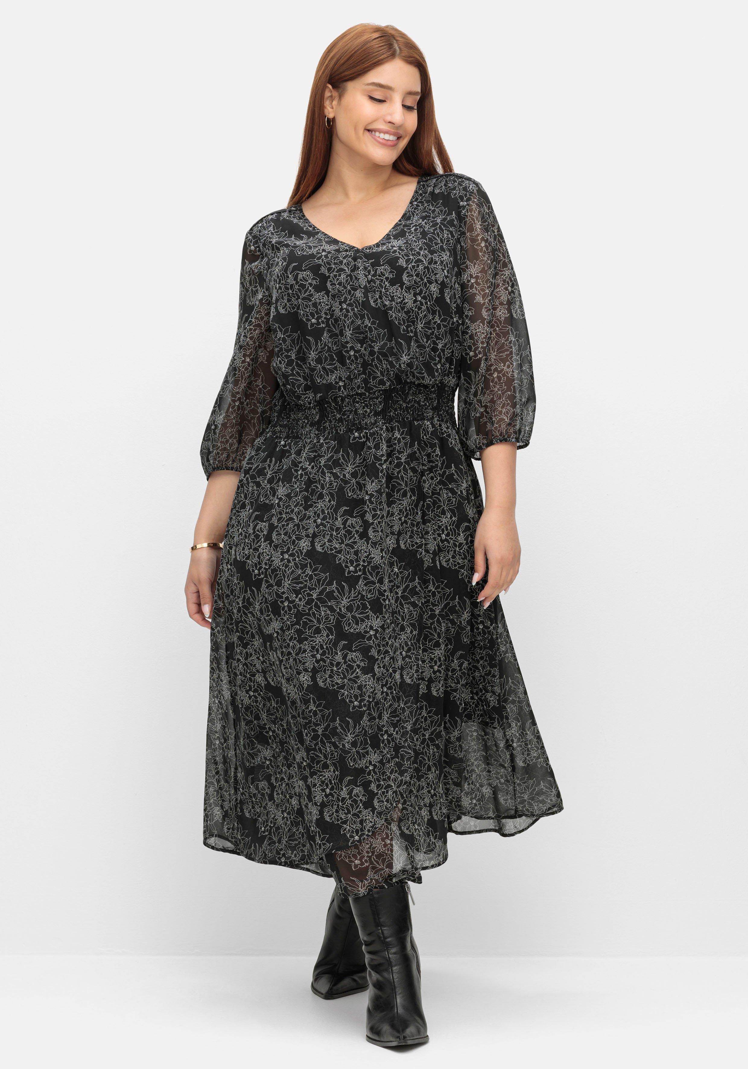 Chiffonkleid in Petite Passform und Wickeloptik
