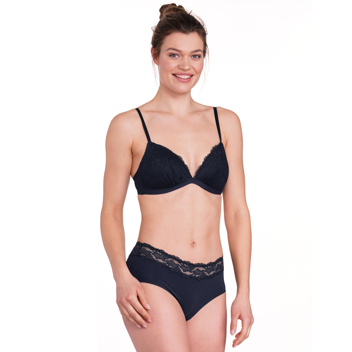 Gina Benotti Damen Panty mit Spitze dunkelblau