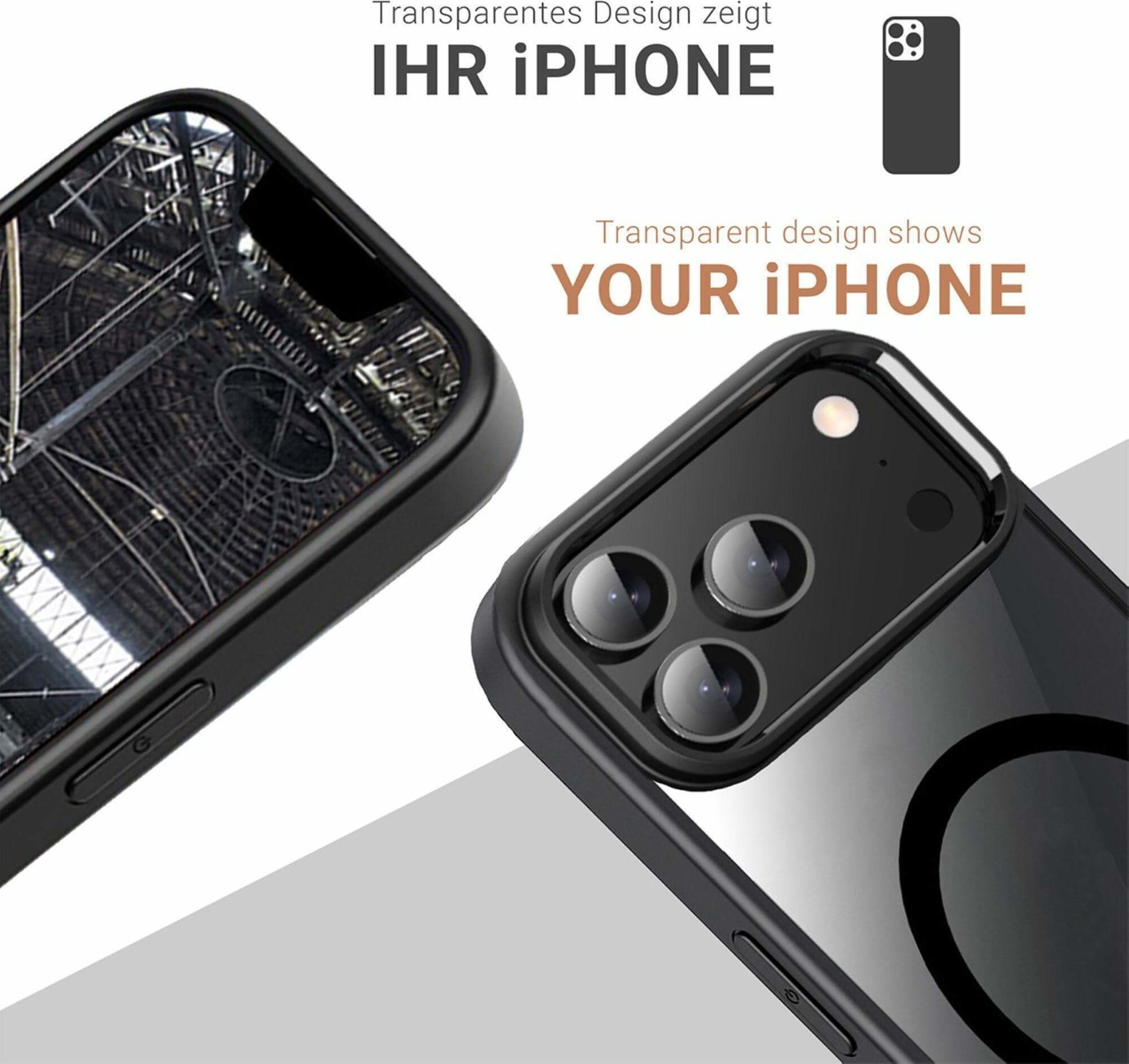 iPhone 17 Pro MagSafe Hybrid Hülle TPU Bumper   Acryl Rückseite Pankow Hybrid (11161) - Schwarz / Transparent