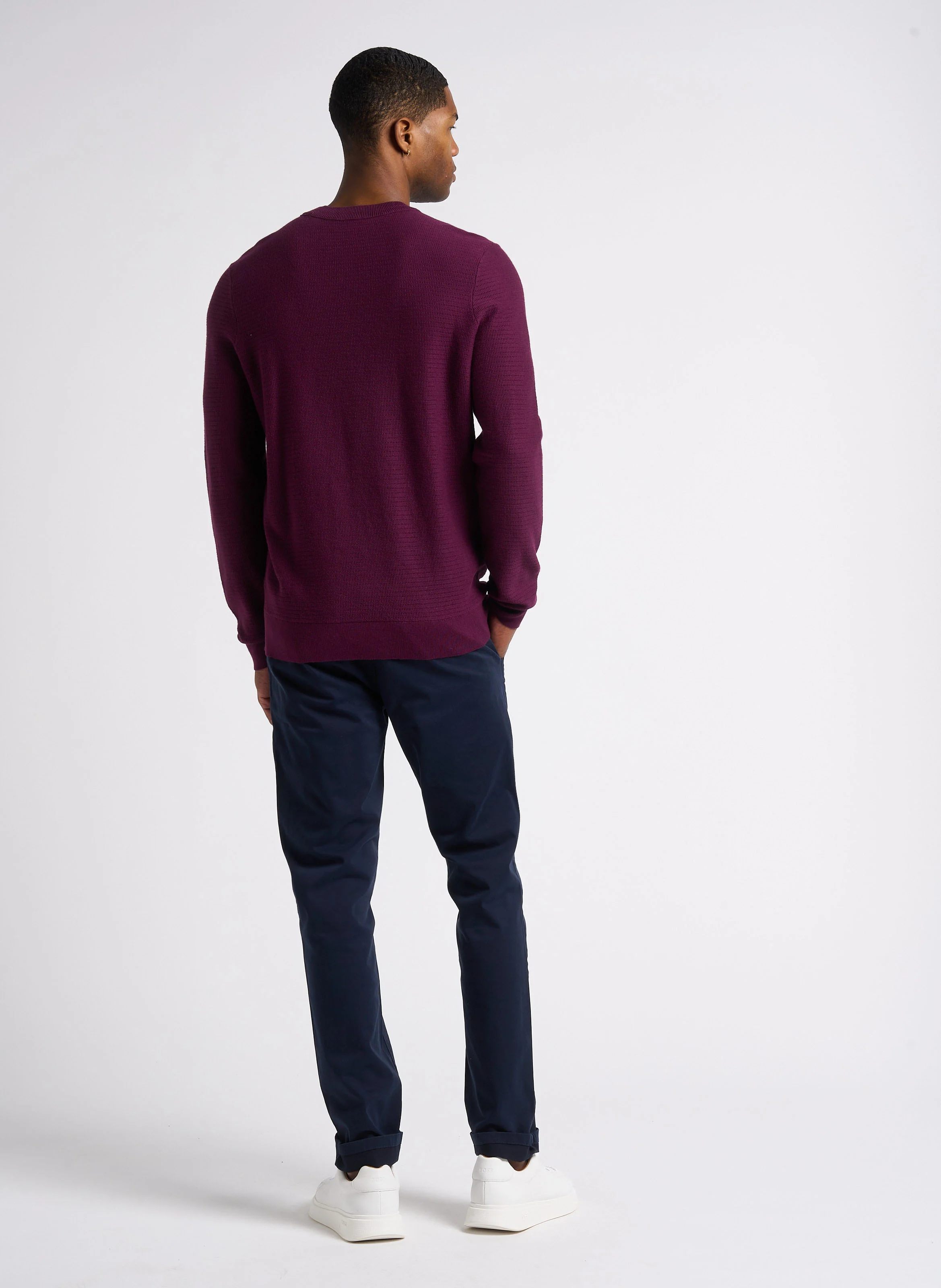 Pantalon chino en coton stretch | Bleu