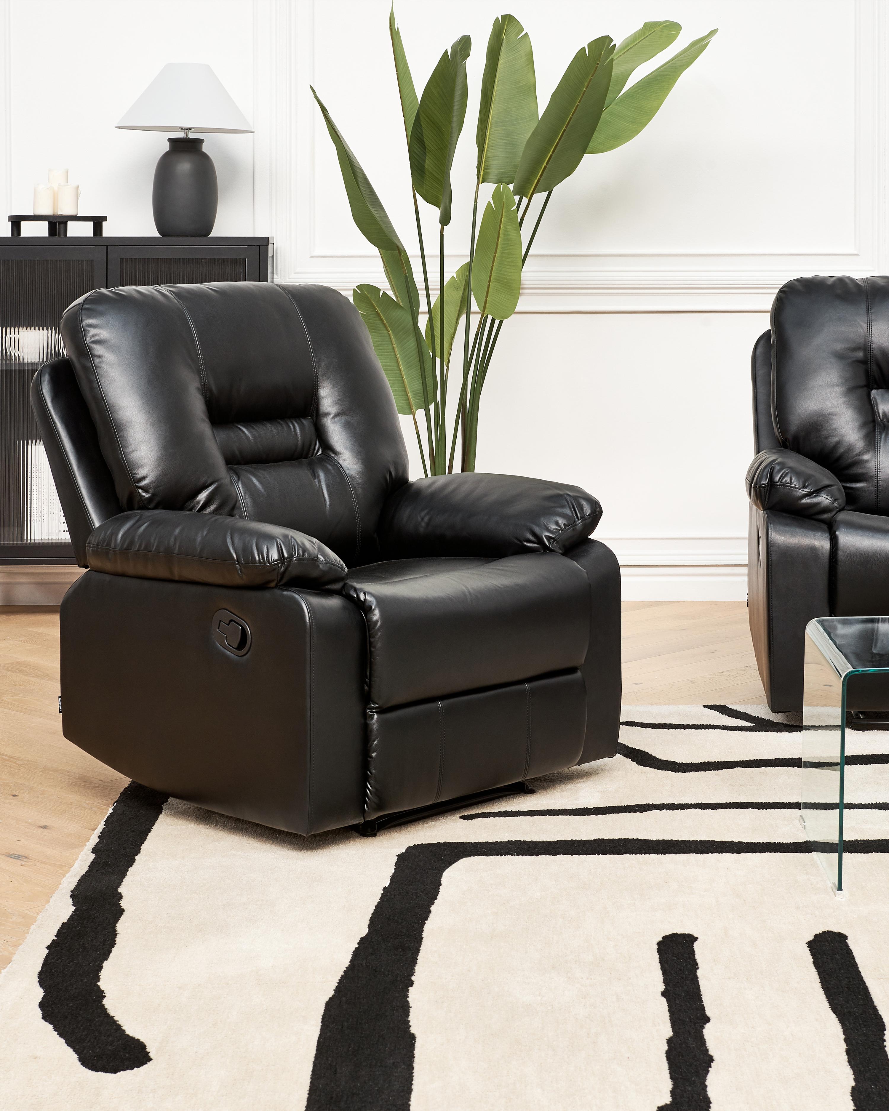 Relaxfauteuil BERGEN inclusief voetensteun Kunstleer Zwart