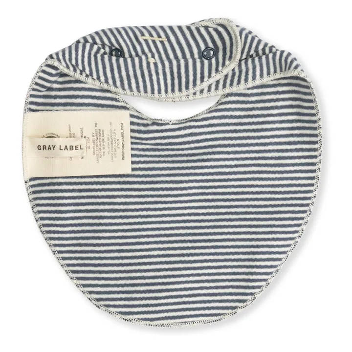 Gray Label Bavoir Rayé Coton Bio | Bleu gris