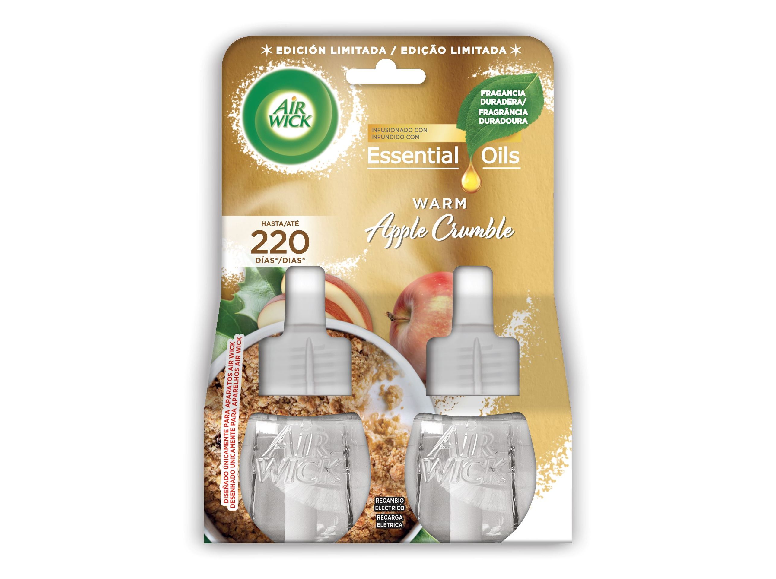 AMBIENTADOR ELÉTRICO AIRWICK RECARGA APPLE CRUMBLE 2X19ML