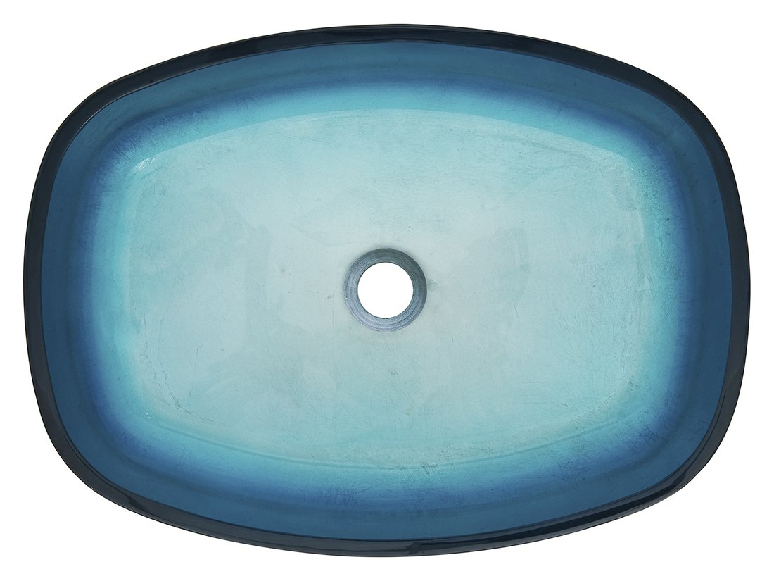 Sapho Kvaore glazen waskom 54x40cm blauw