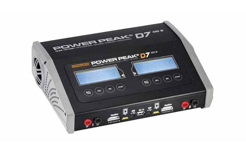 Dual-Ladegerät Power Peak D7 EQ-BID 2x 200 W AC/DC, 1-7S<br>400-Watt-Ladegerät für RC-Akkus