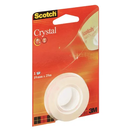 Scotch® Crystal Klebeband 6-1925R1, 1 Rolle kristallklares & hochtransparentes Klebeband, Abmessung: 19 mm x 25 m, hakenfähig