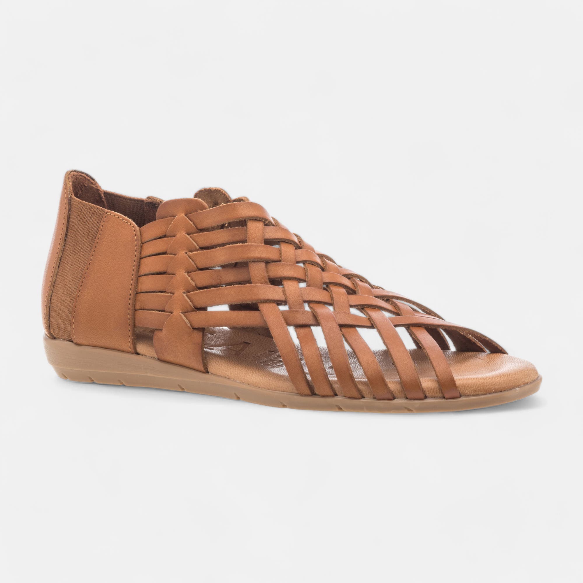 Sandales Femme en cuir cognac