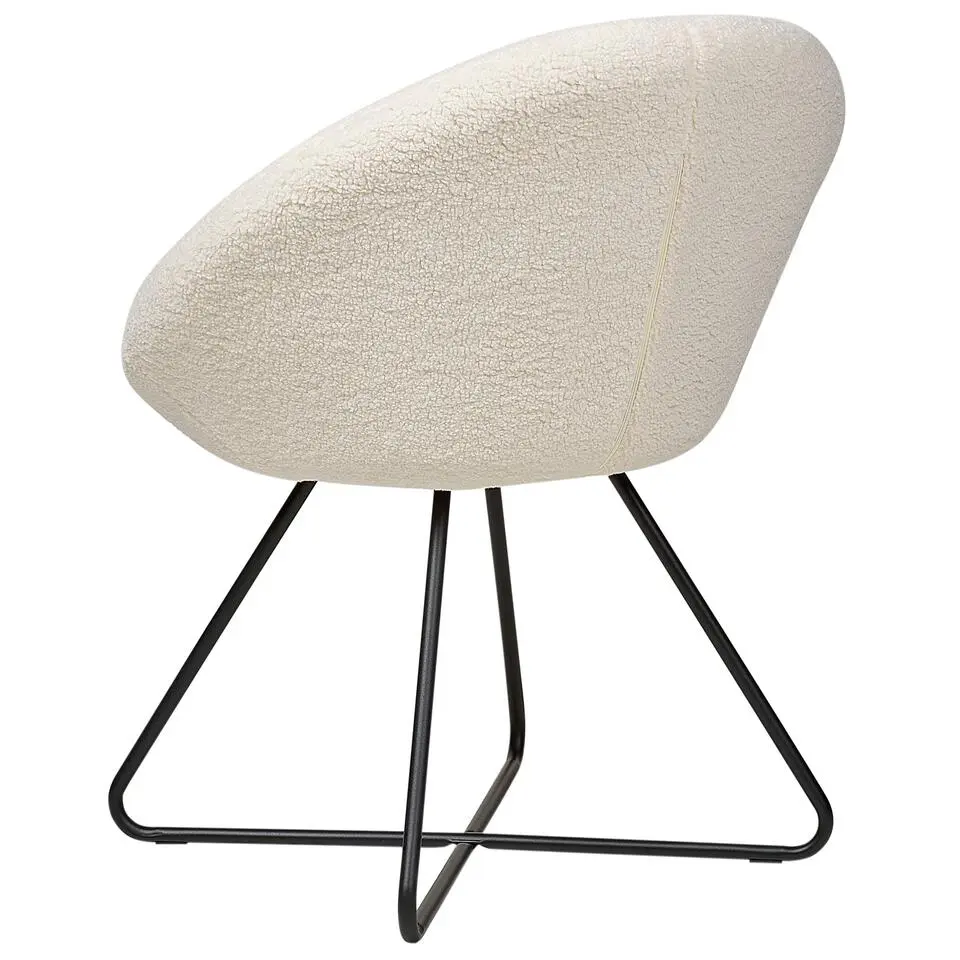 FLOBY II - Fauteuil - Crème - Bouclé
