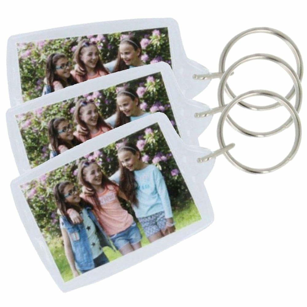 12 porte-clés photos 3 x 4,5 cm
