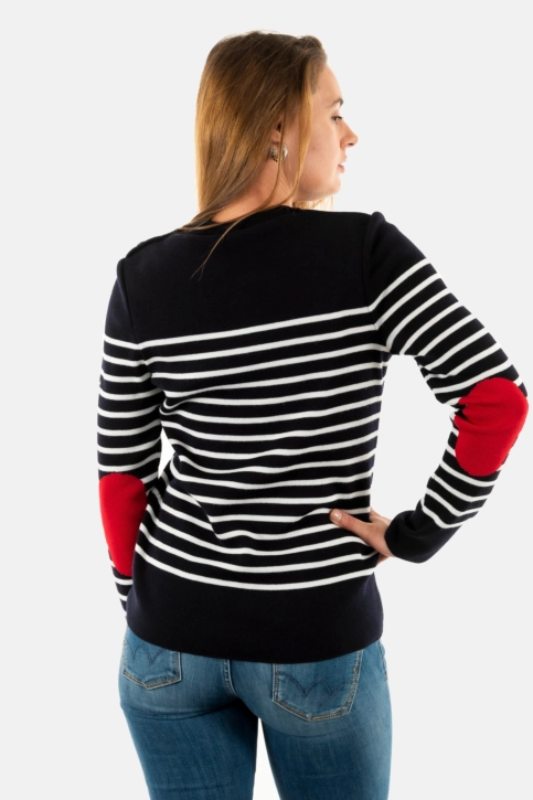Pull hiver saint james bregançon r pop y navy/blan/tuli