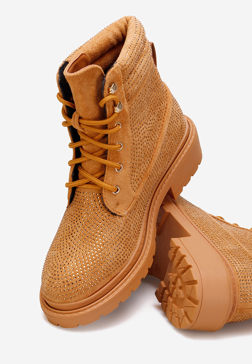 Bottines à lacets femme chameau Preta