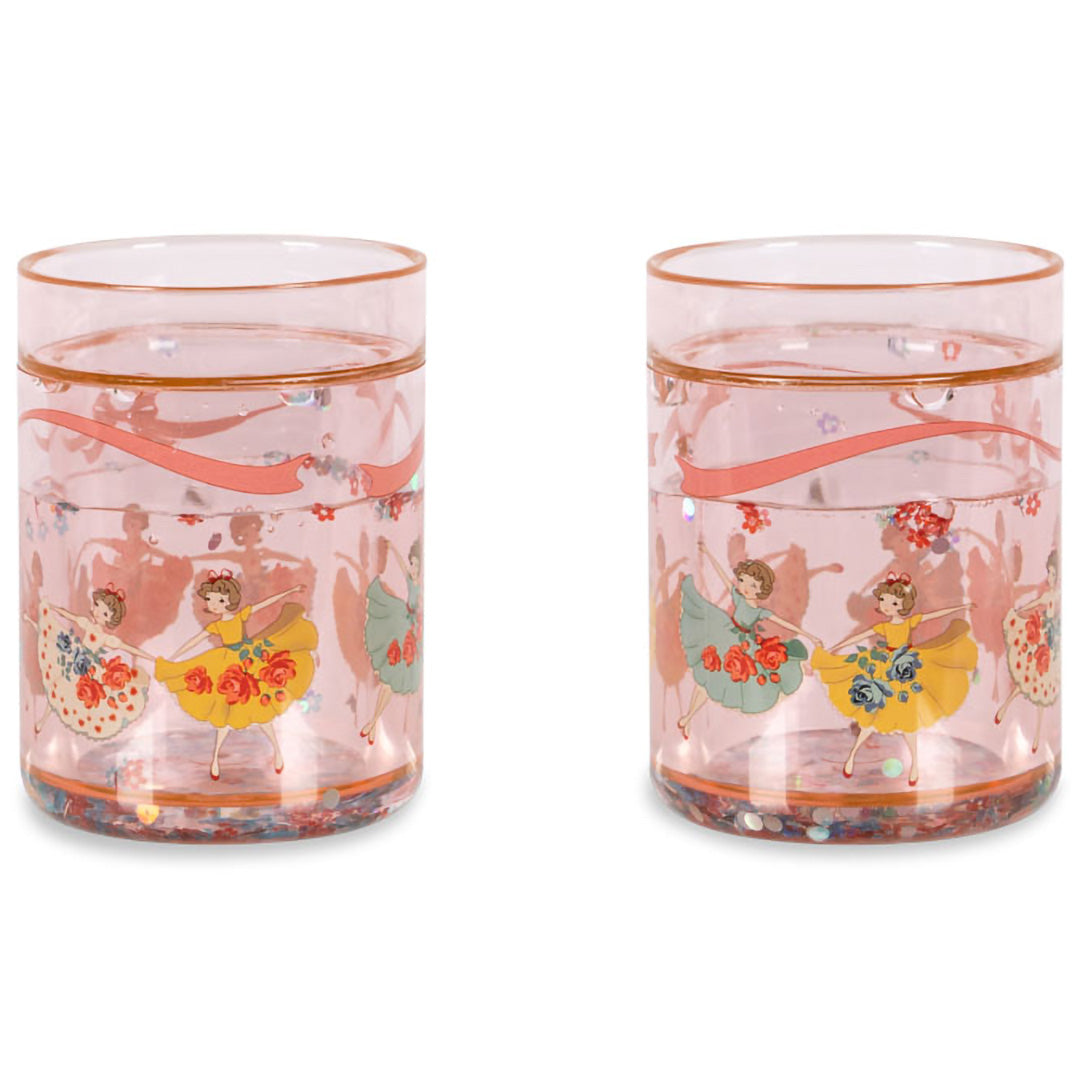 konges sløjd kinderbekers met glitter tip toe twinkle - roze - 2st