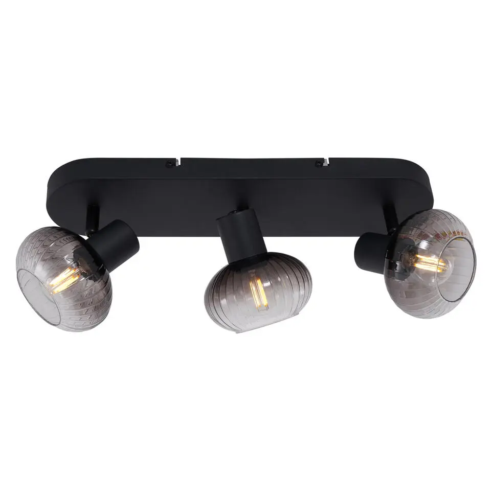 Qazqa opbouwspots teddy zwart e14