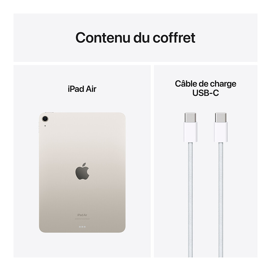 Apple iPad Air M2 2024 13 pouces Wi-Fi - 128 Go - Lumière Stellaire
