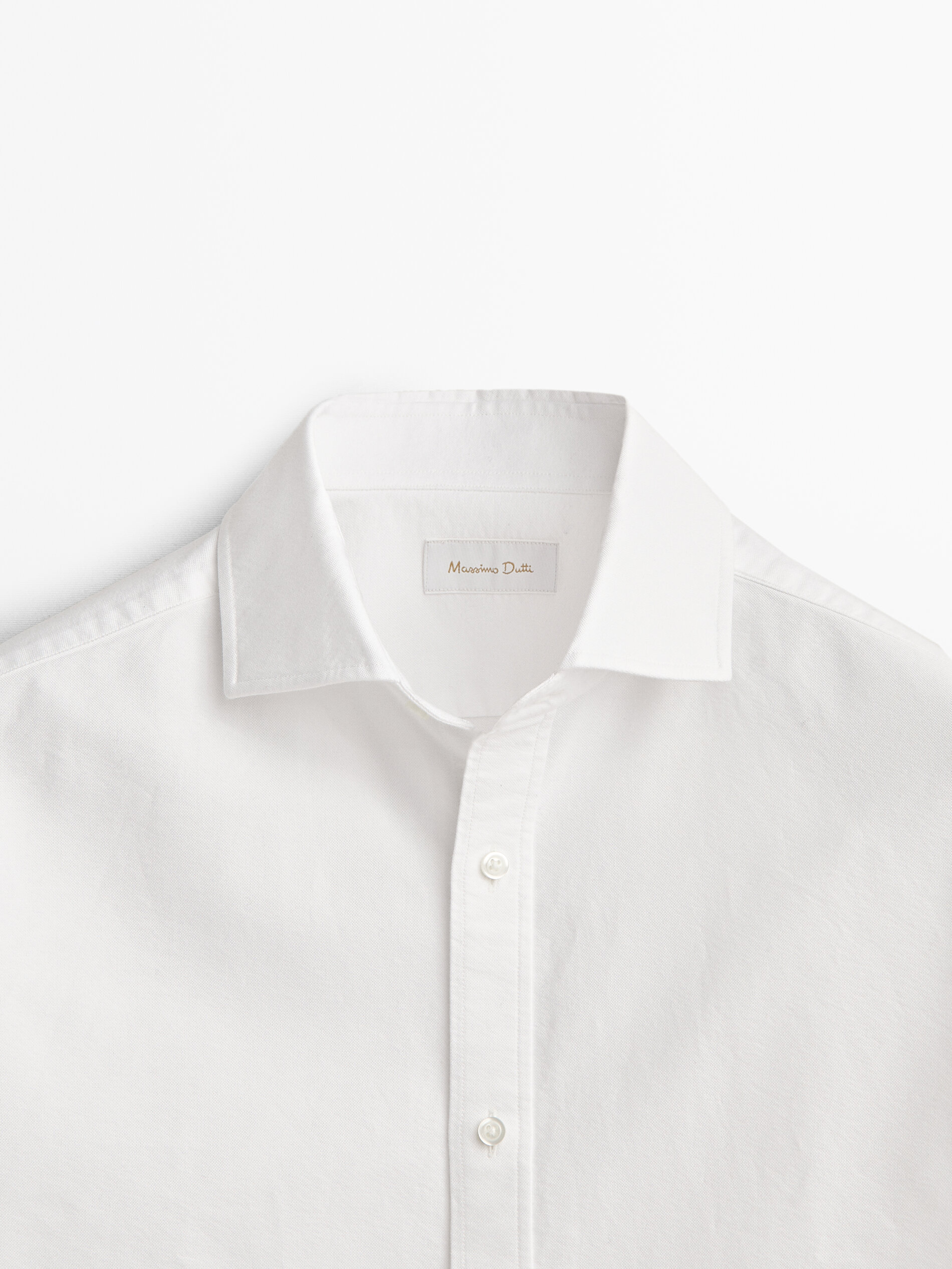 Camisa oxford de algodão slim fit - BRANCA