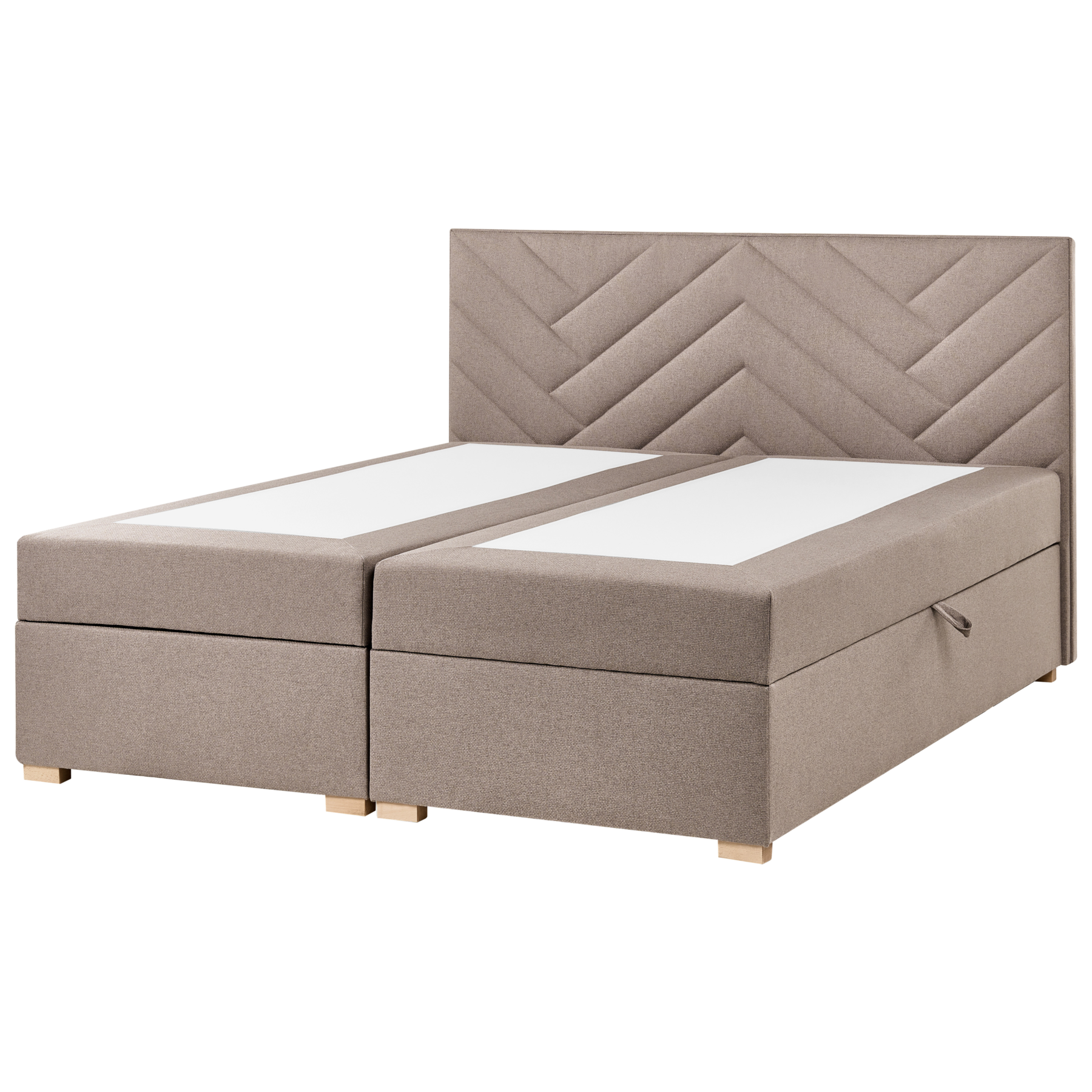 Beliani - ESQUIRE - Boxspringbed - Taupe - 180 x 200 cm - Polyester