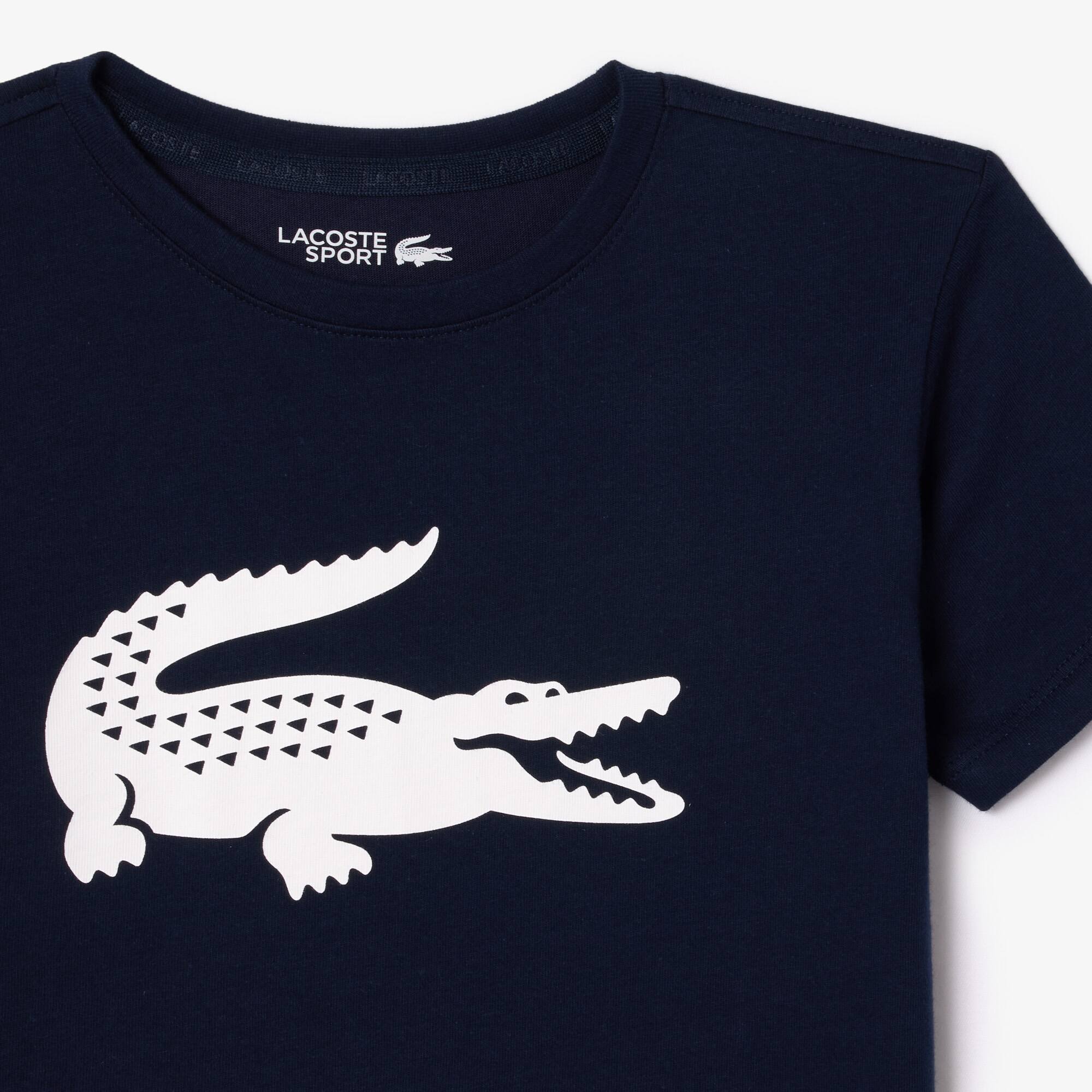 Kinder Croc T-Shirt aus Funktionsjersey LACOSTE SPORT TENNIS T-Shirts & Hemden - Blau - Lacoste - Kinder