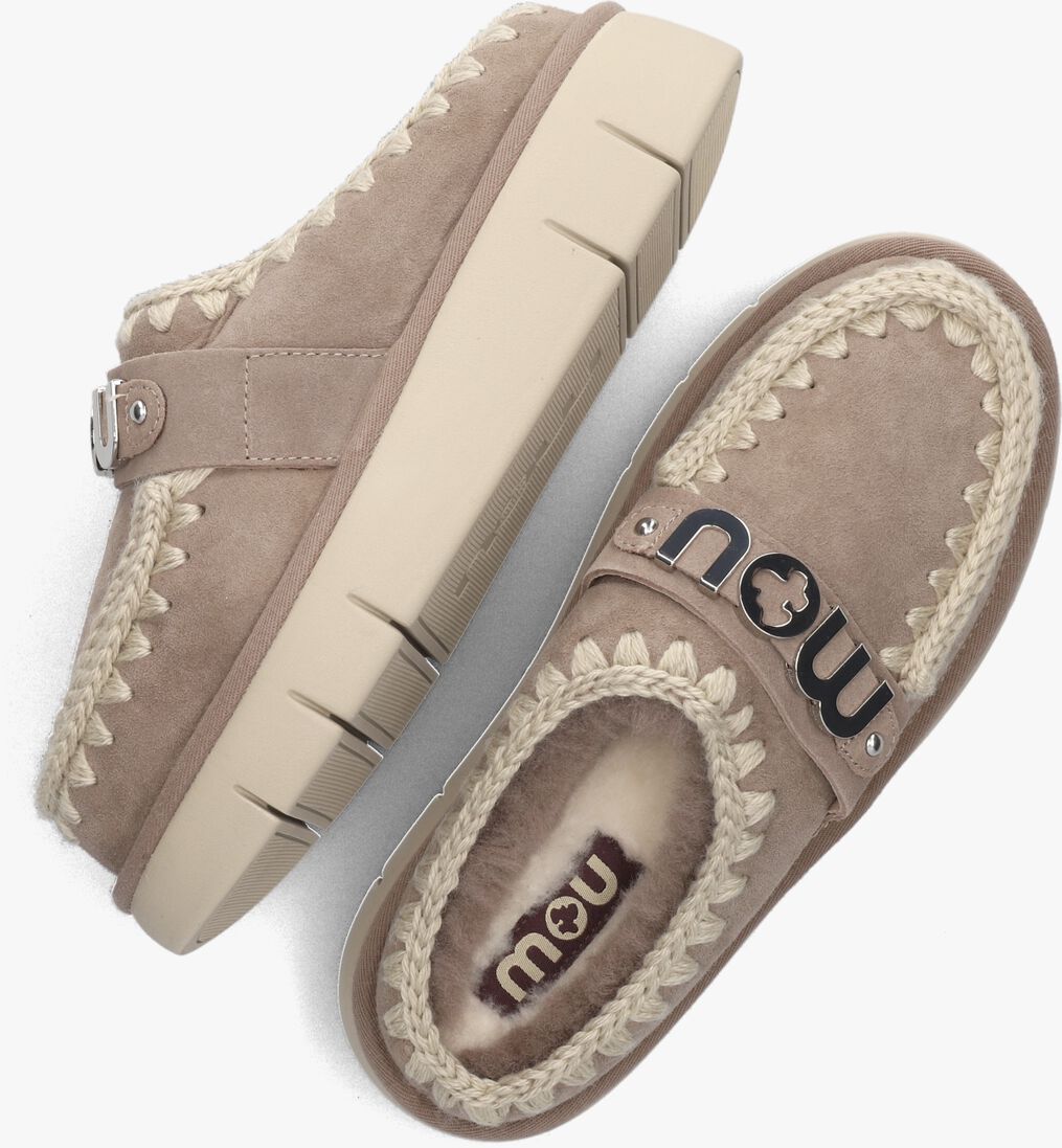 MOU taupe mou pantoffels bounce clog