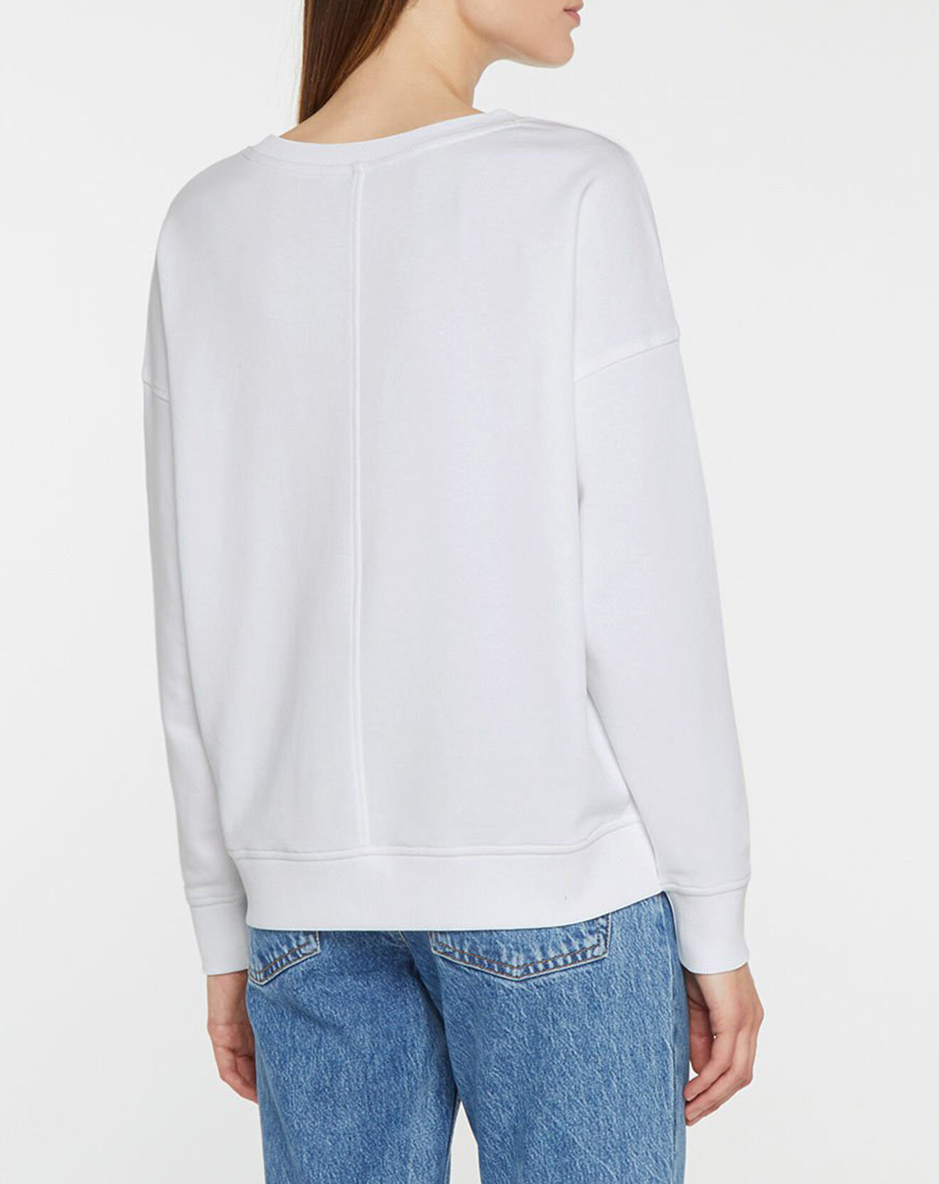 Tommy Hilfiger Sweat 100% Coton Bio Oversized Tonal blanc
