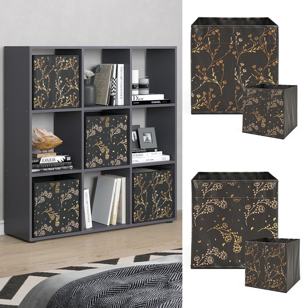 Vicco Raumteiler Würfelregal Standregal Nove Schwarz Faltbox Wohnzimmer Regal 104x108 cm modern Ablage 9 Fächer Dekoregal Ordnerregal Aufbewahrung