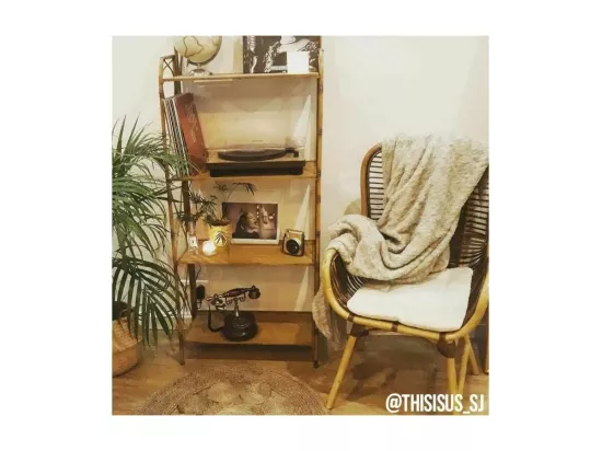 Fauteuil en rotin croco avec coussin Bontang